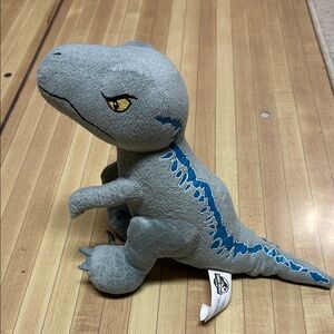 Gray and Blue Dinosaur Stuffed Animal